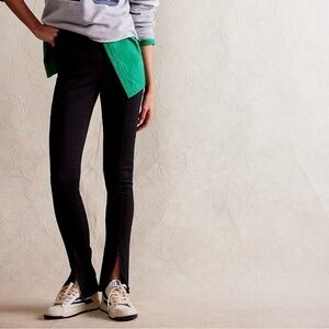 Free People Double Dutch Pull-On Slit Hem Jean in Black